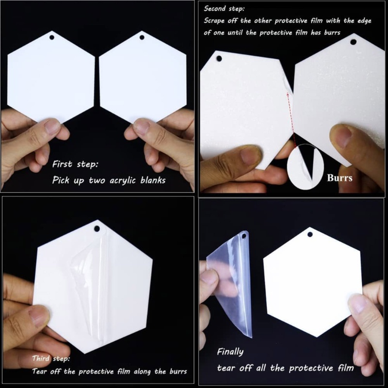 20 Pcs Ornamen Disk Kosong Bahan Akrilik Transparan Untuk Dekorasi Pohon Natal