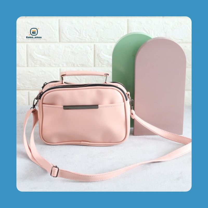 EMOEMO-SlingBag Plat BN Tas Selempang Wanita tali panjang korean style