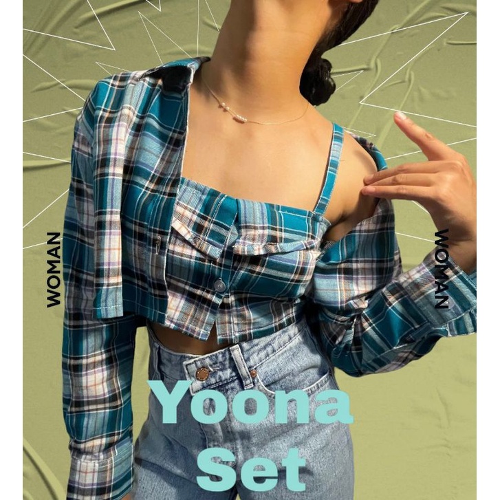 Yoona set - Crop Top Realpict Premium Outer Tank Top Crop Modern Style