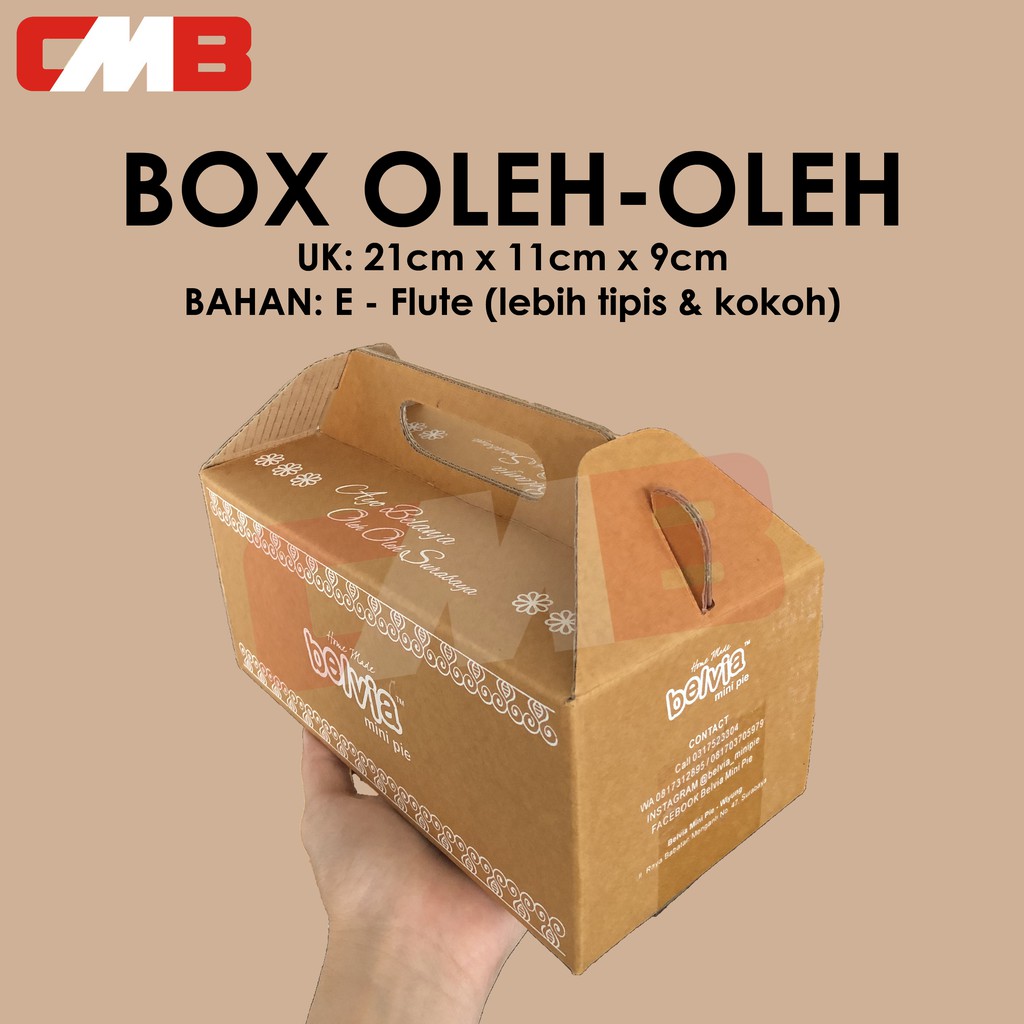 

kardus karton custom box oleh oleh pie Uk. 21 x 11 x 9 makanan hampers baju polos