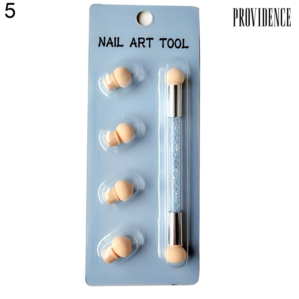Providence Portable Washable Double Head Sponge Smudge Pen Nail Art Painting Dotting Tool