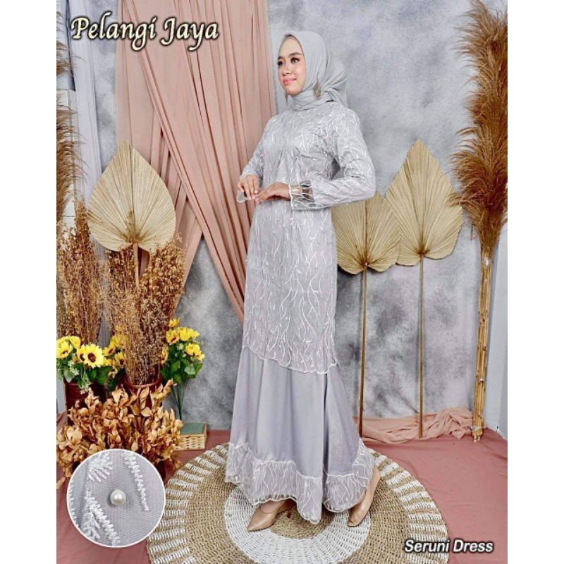 NEW REAL PICT GAMIS SERUNI DRESS/GAMIS MEWAH/GAMIS PESTA/GAMIS TULLE VELVET