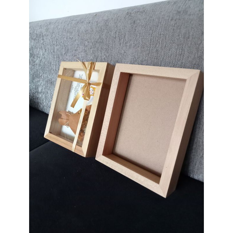 Pigura Kayu / frame foto ukuran A4 (20 x 30 cm) 3D Kaca Acrylic.TERMURAH