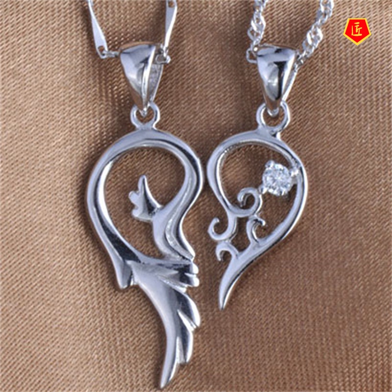 [Ready Stock]Couple Necklace Creative Heart-Shaped Pendant Valentine's Day Gift