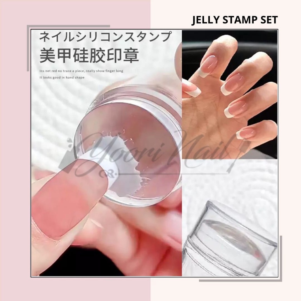 Pure jelly stamp set jelly stamping nail art stamper scraper silicon jelly