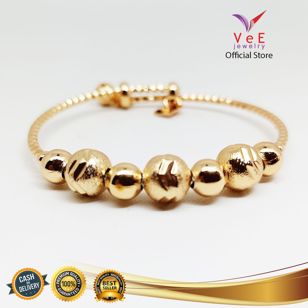 Gelang Anak lapis Emas 7 Bola - VeE Bracelet Remaja Wanita