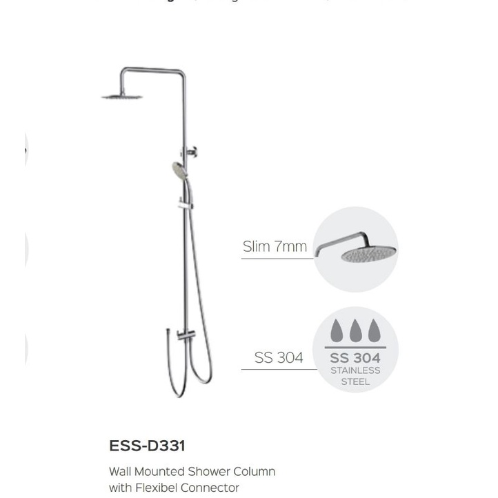 Shower Tiang Column Wasser ESS-D331 / Tiang Shower Mandi Panas Dingin Wasser