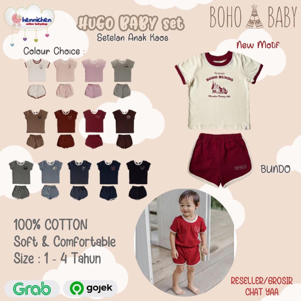 BOHO BABY Hugo Set 0-6 Tahun Setelan Anak Kaos Anak baju anak baju bayi BOHOBABY BOHOPANNA PART 2