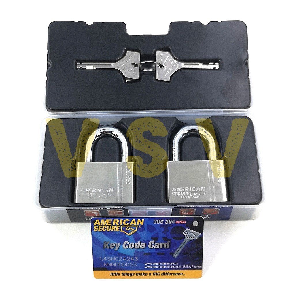 American Secure Gembok master key 50mm isi 2 / gembok rumah / gembok gudang