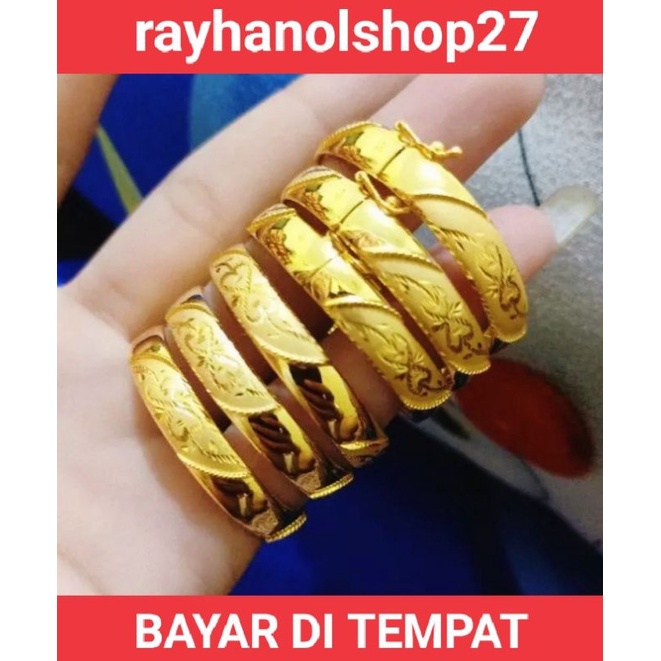 PROMO,,,, GELANG TANGAN BANGKOK UKIR ANAK 1pcs 925 LAPIS EMAS 24 K ANTI KARAT