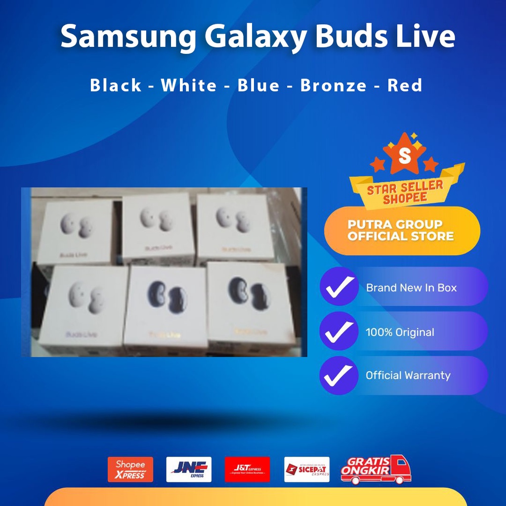 (RESMI) Samsung Galaxy Buds Live / Bud Live Noise Cancelation Black White Bronze Blue SEIN