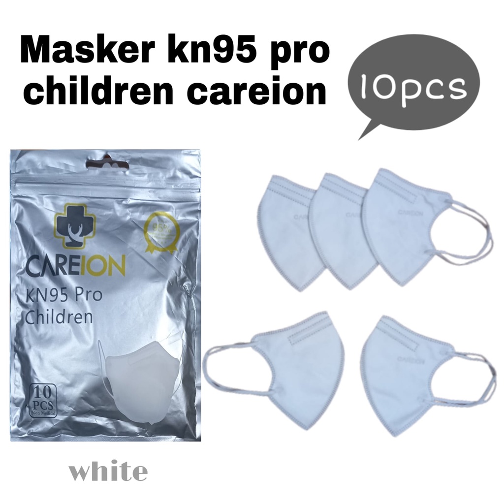 CAREION MASKER KN95 PRO CHILDREN DISPOSABLE MASK WARNA 5PLY ISI 10 KIDs