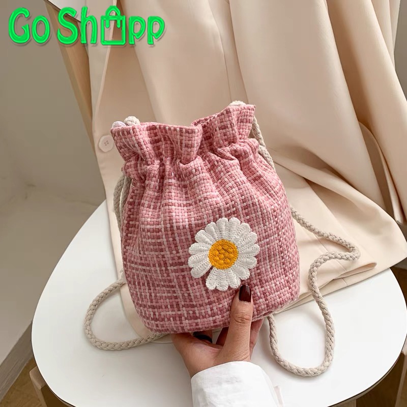 Tas Selempang Wanita Mini Krisan Import - Tas Serut Wanita Fashion Korea Kekinian - Tas Hp Wanita Import - Tas Slempang Wanita Terbaru - Tas Cewek - Tas Murah Wanita [T08]