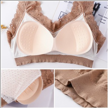 Bra Bralette V Neck Bh Wanita Dengan Strap Renda Seamless Tanpa Kawat