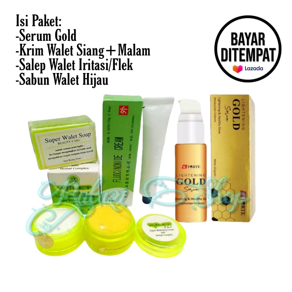 Paket 4in1 Skincare Walet Herbal/Krim Wajah Siang Malam+Salep Perawatan Flek Hitam Dan Penghilang Je