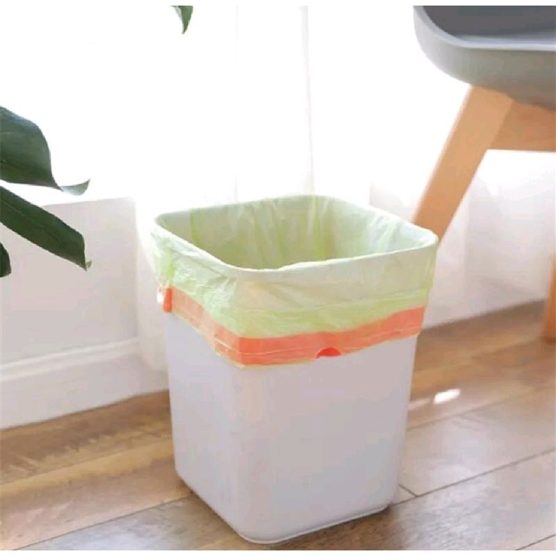 KANTONG PLASTIK SAMPAH ROLL DENGAN TALI 45X50CM ISI 15 LEMBAR KANTONG PLASTIK GULUNG PLASTIC TRASH