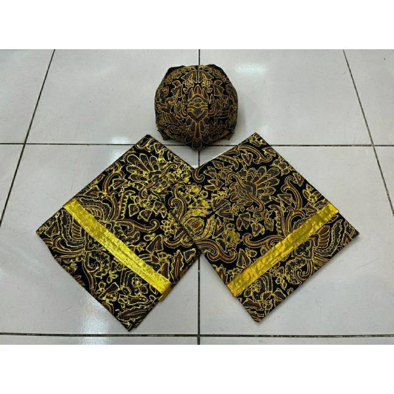 Kain batik pengantin prada/kain pengantin/blangkon