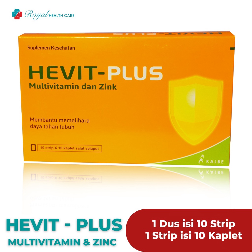 HEVIT PLUS BOX 100 KAPLET Multivitamin dan Mineral Untuk Daya Tahan