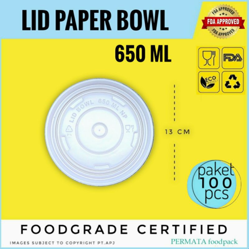 50 pcs TUTUP PAPER BOWL 650 dan 800 ml