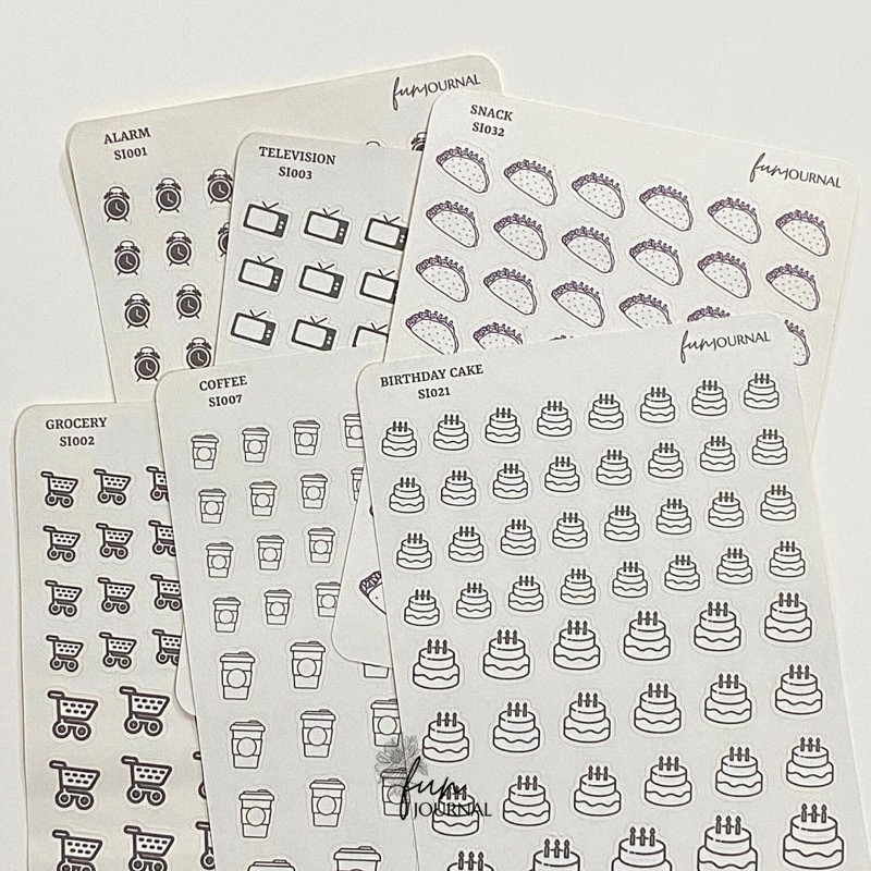 

ICON STICKER STIKER SHEET PART 2 UNTUK JOURNAL JURNAL PLANNING PLANNER SCRAPBOOK DIY BUJO