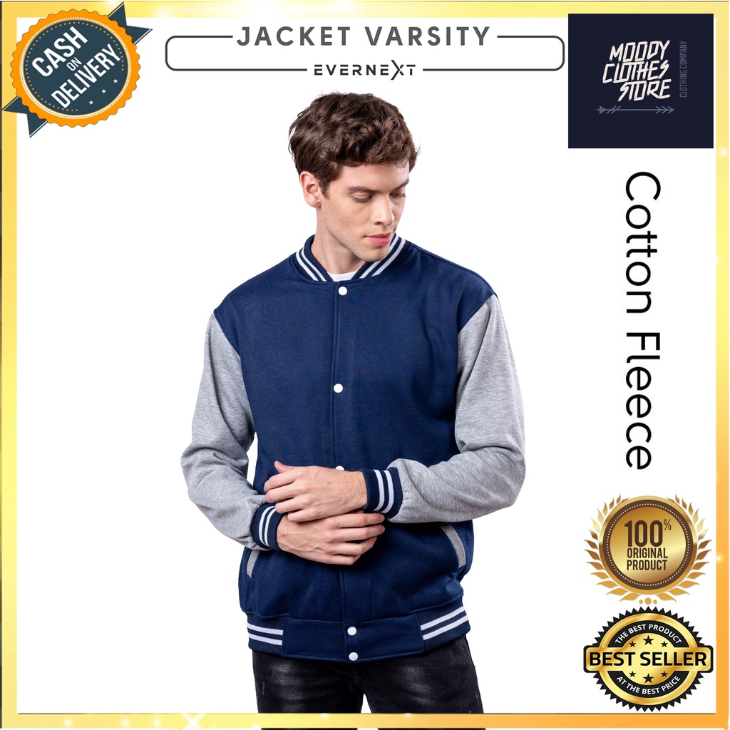JAKET VARSITY PRIA BASEBALL BAHAN FLEECE JAKET CASUAL VINTAGE ORI PREMIUM ORIGINIAL COWOK LAKI LELAK