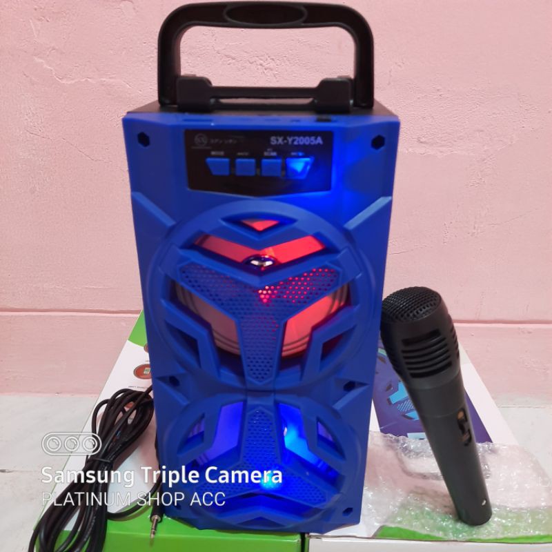 SPEAKER BLUETOOTH BONUS MIC KARAOKE 2005B SUPER BASS/SALON AKTIF PORTABLE RADIO USB SPEAKER WIRELESS