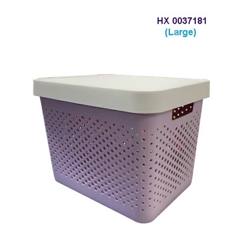 Storage Box Serbaguna, merek: LOJI, tipe: HX 0037181, ukuran (Large): P 38 cm x L 28.5 cm x T 27 cm