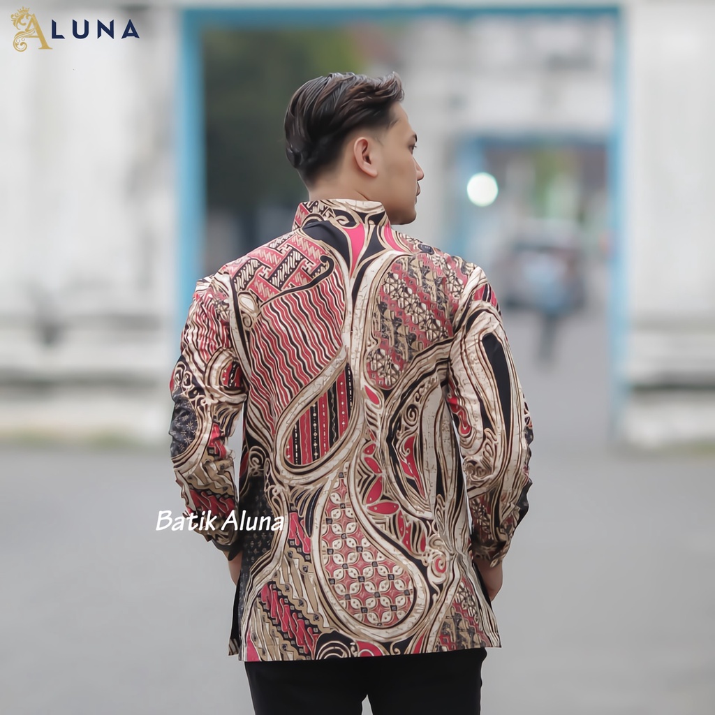 KEMEJA BATIK PRIA LENGAN PANJANG PREMIUM REGULAR KANTOR BATIK ALUNA PCW 080