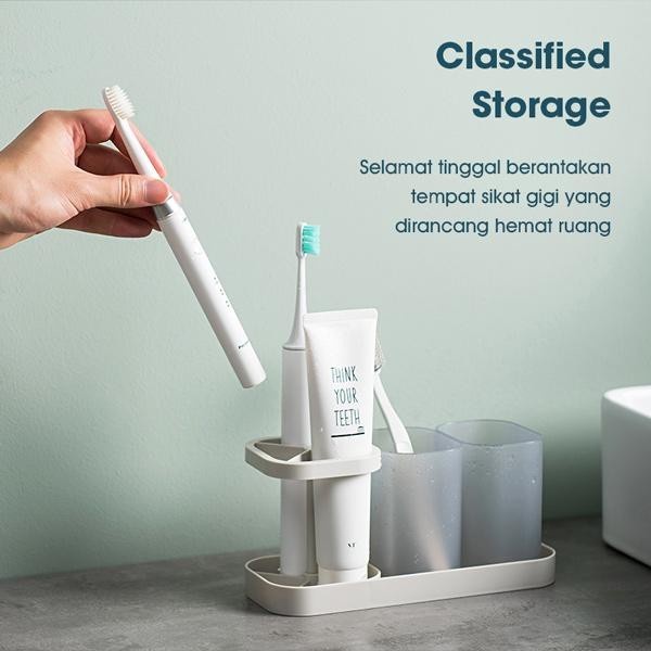 SS001-Tempat Sikat dan Pasta Gigi SAMONO Shelf Toothbrush Stand Holder