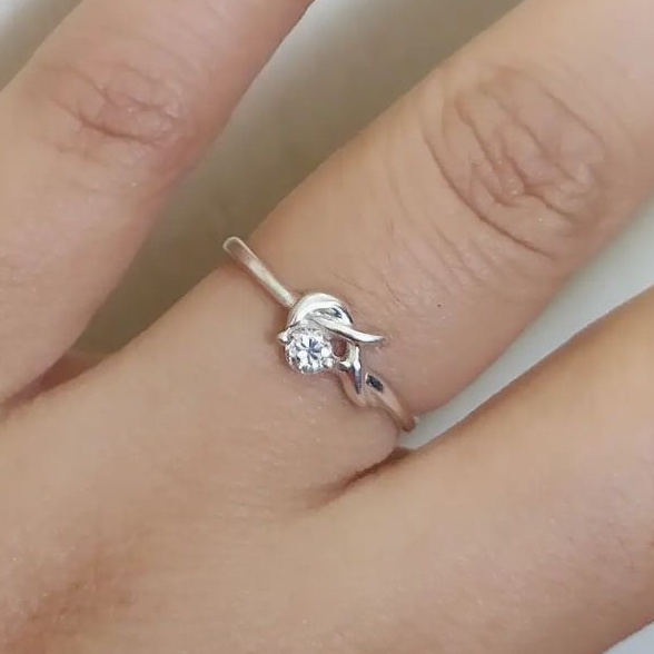 Cincin Perak Murni 925% permata zirkon