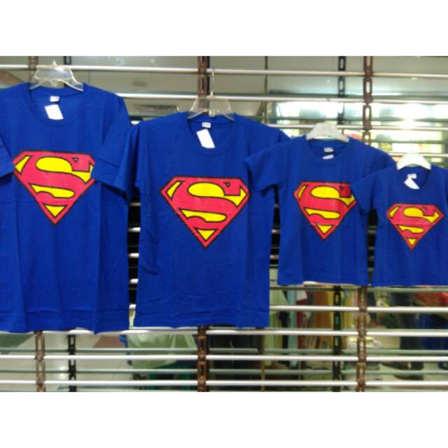 Baju kaos pasangan keluarga couple family  motif superman murah