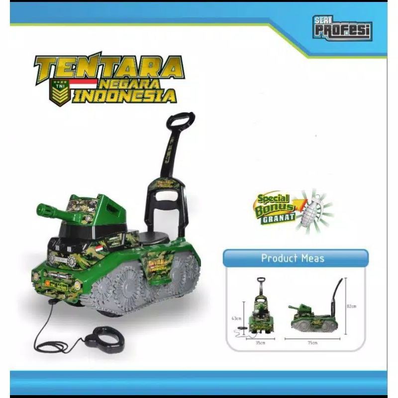 Mainan Anak Mobil Ride On Mobil Dorong Tank Tentara Yotta TNI
