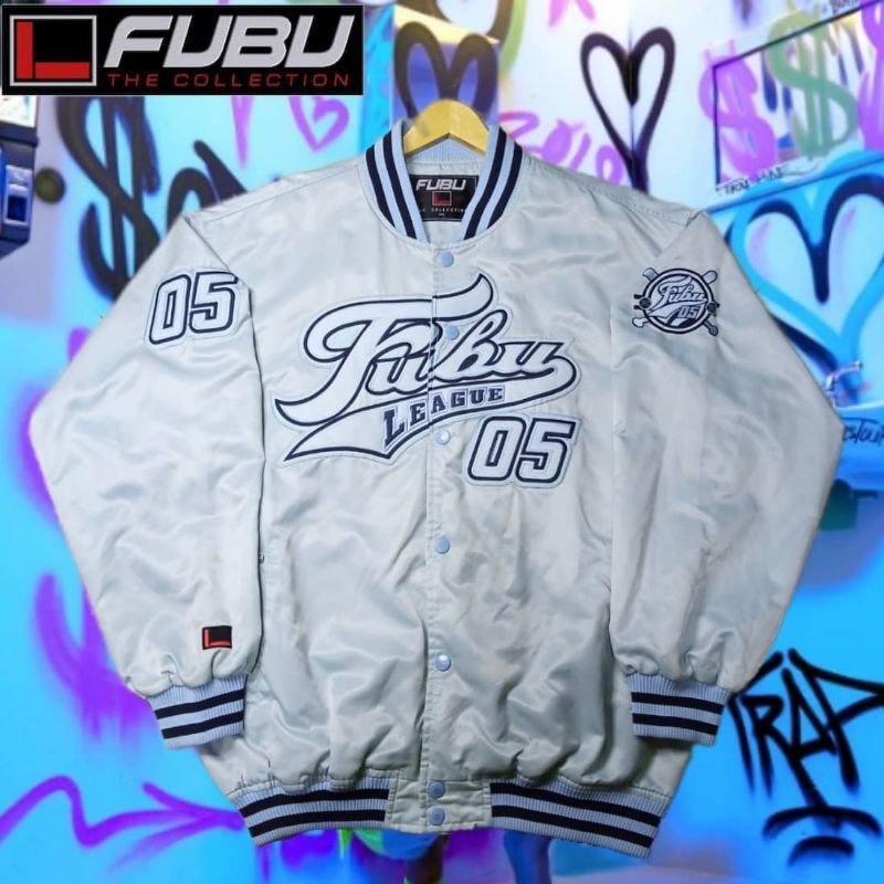 FUBU LEAGUE 05 VINTAGE CLASSIC COMFORT TRADITIONAL VARSITY BASEBALL JACKET BOMBER ORIGINAL AUTHENTIC