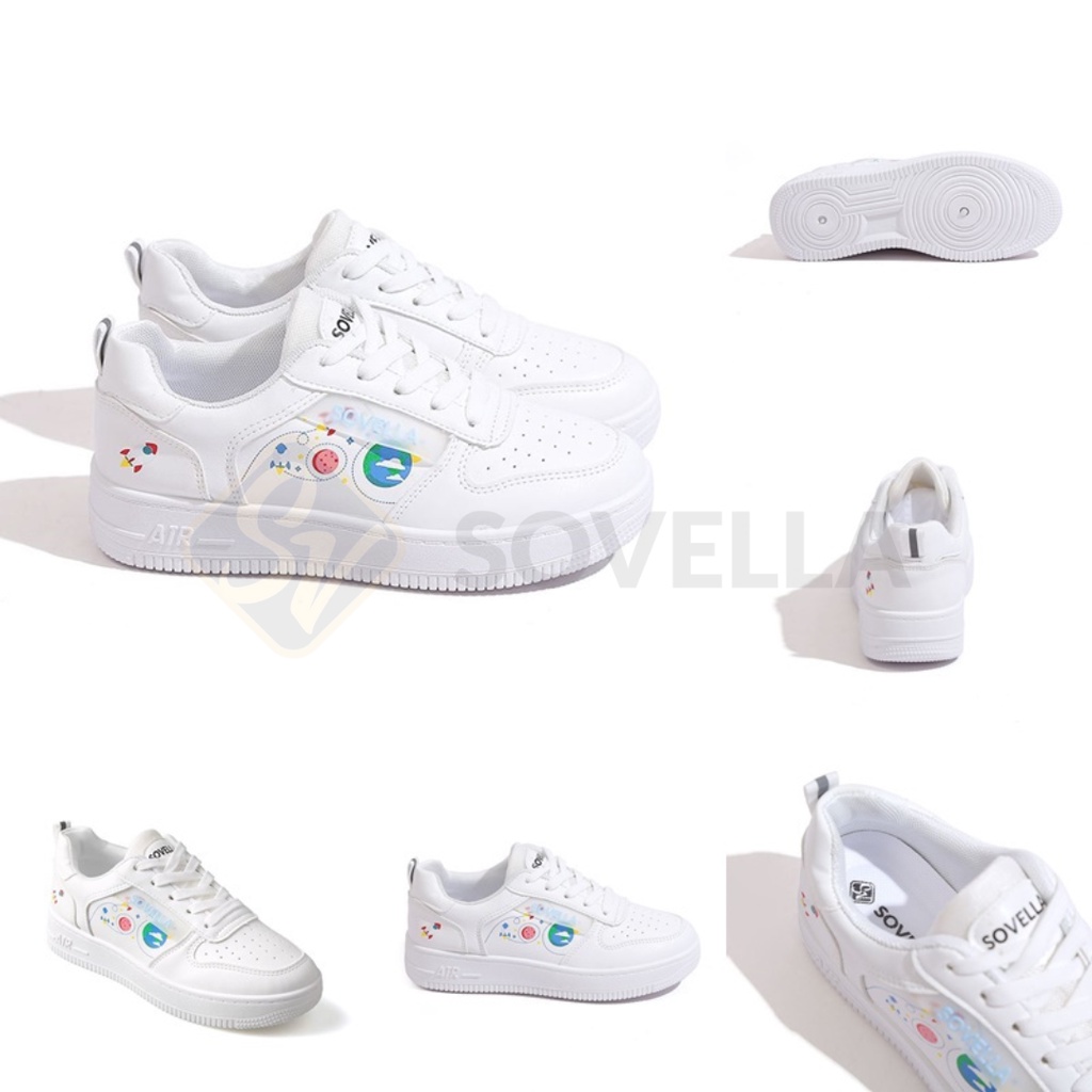 SOVELLA Laura Sepatu Sneakers Olahraga Simple Putih Polos Wanita Import-3