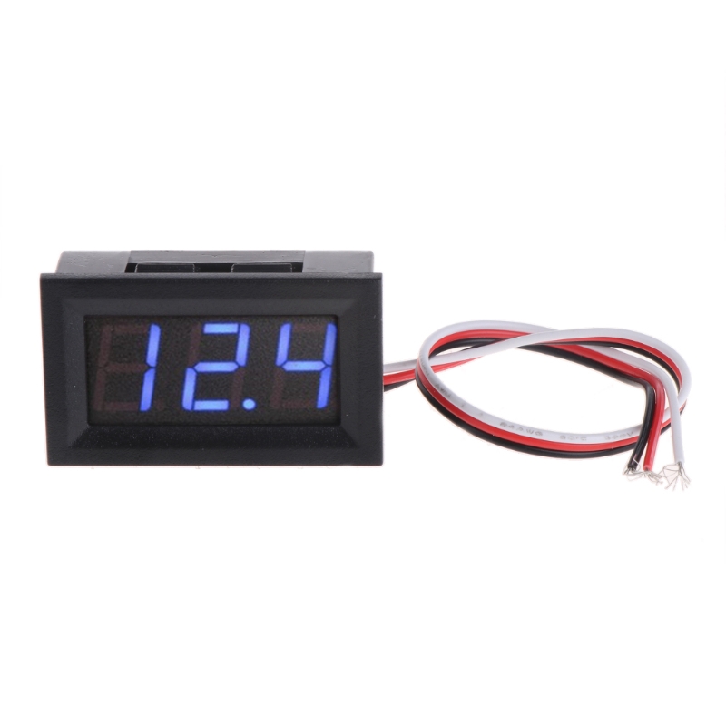 Tester Voltmeter Digital Mini dengan Baterai DC 0-40v Warna Merah / Biru / Hijau