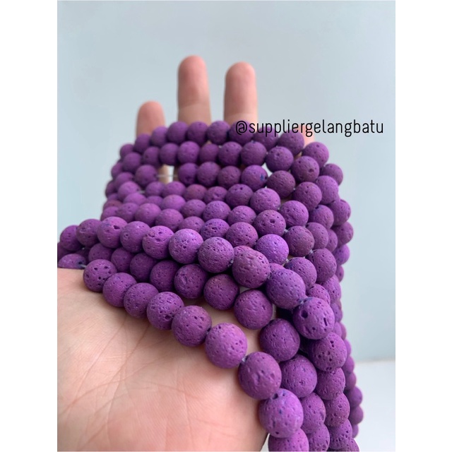 renceng PURPLE lava stone UNGU 10mm batu akik merapi larva diffuser