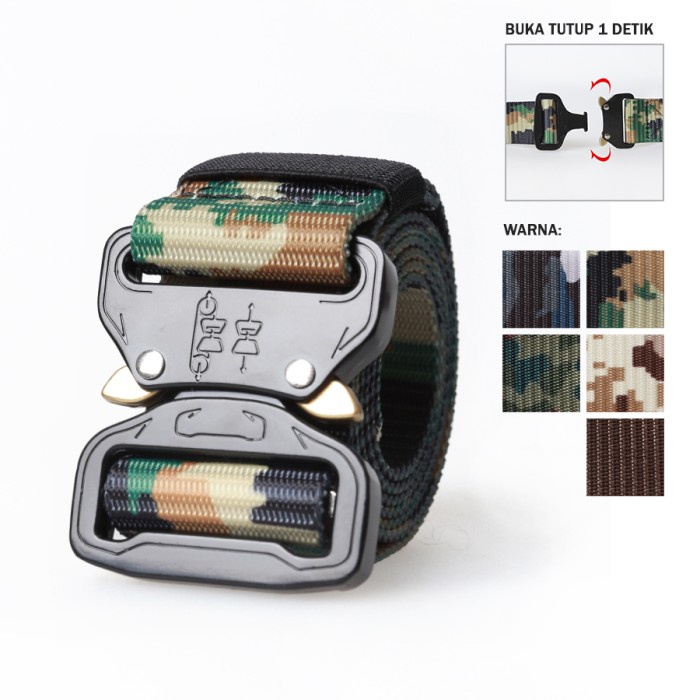 DISKON COD Elfs - Ikat pinggang Pria Tactical Cobra Army Buckle Klik Belt - Coklat-Army
