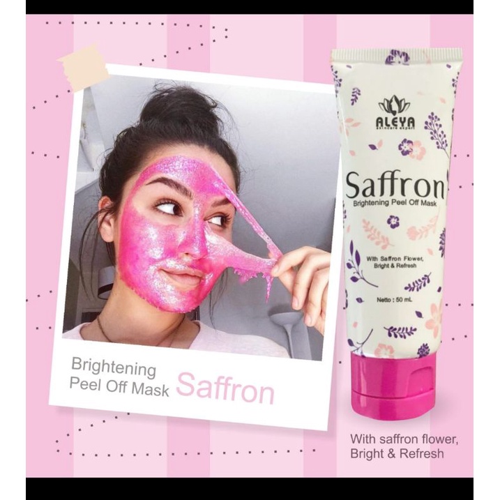 Masker Premium Peel Off Mask Saffron by Aleya Skincare Masker Glowing Masker Pemutih Wajah Bpom 4.7 