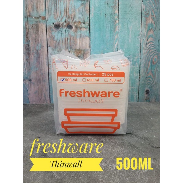 Kotak makan plastik Thinwall freshware uk 500 ml