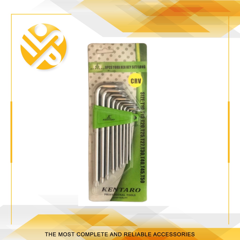 Kunci L Bintang Torx Hex Key 9 PCS Set / 9 pcs Torx Hex Key Set / Long