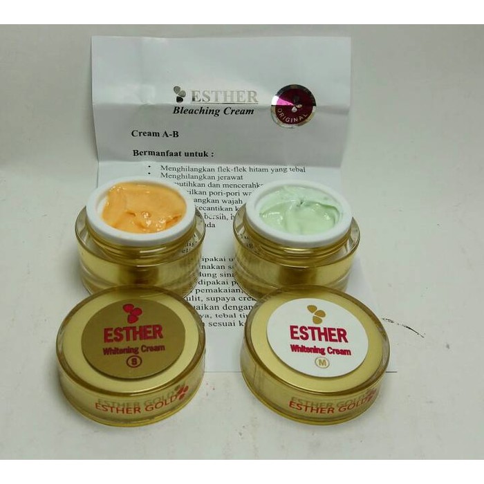 (PROMO ) ESTHER GOLD KACA WHITENING CREAM SM + SABUN