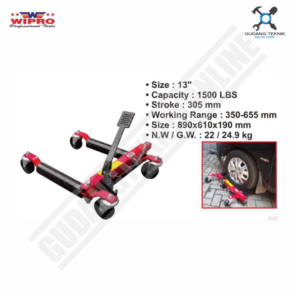 Dongkrak Hydraulic Vehicle Positioning Jack 13 Inch Ban Mobil 1500LBS WIPRO / Dongkrak Hidrolik Hidrolic Mobil 13&quot; 1500LBS WIPRO