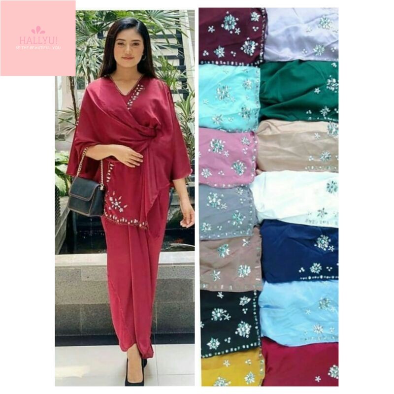 KAFTAN KIMONO WARNA/KAFTAN SATIN MAXMARA/KAFTAN PAYET
