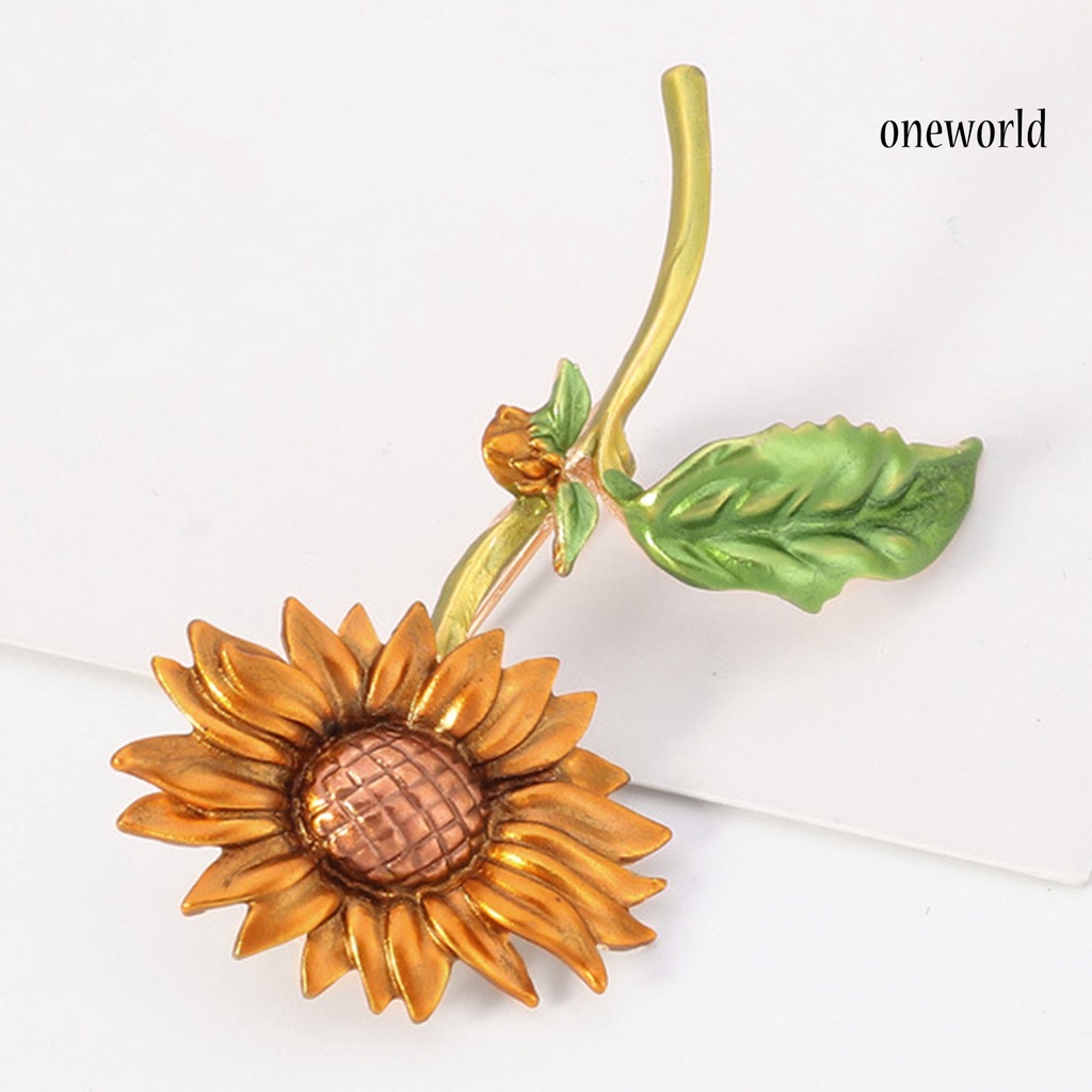 OW@ Summer Style Sunflower Shape Jewelry Gift Creative Brooch Pin for Party