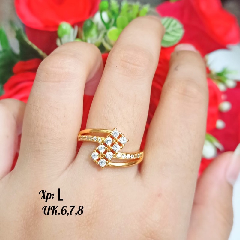 Cincin TITANIUM Dewasa motif keikinian simple dan manis,Gold dan Silver tidak karat *COD*