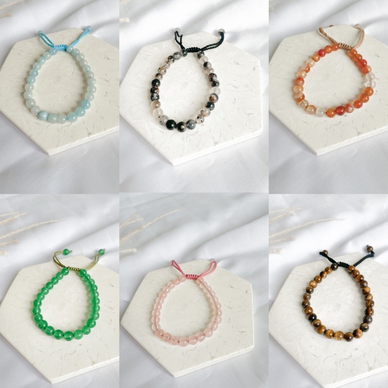 Gelang Batu Chalsedony/Gelang batu asli/Gelang simpel/Gelang batu agate/Gelang Murah/Gelang etnik G.6