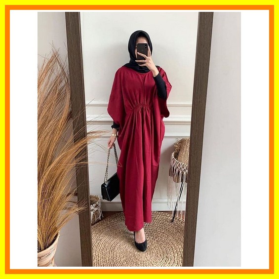 Kaftan Wanita Terbaru Kekinian 2022 Bordir Emas "Agata Kaftan" Real Pict Ori By Mieux, Fit To Jumbo 