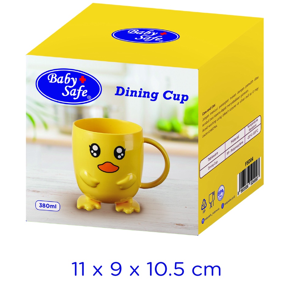 MAK313 BABY SAFE DINING CUP DUCK GELAS MINUM ANAK 380ML FSD04