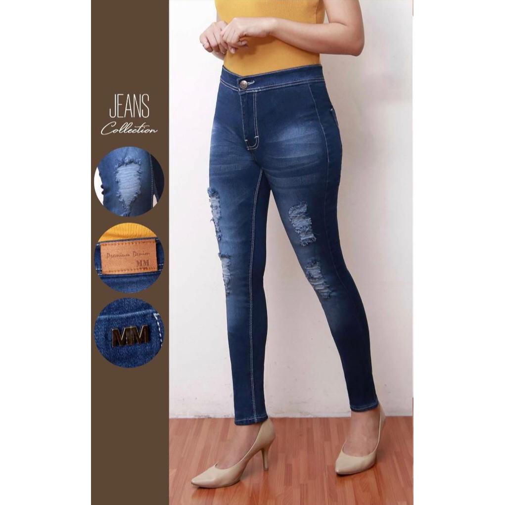 Celana Jeans Wanita Highwaist Sobek Lapis 27 28 29 30 Bisa Bayar Ditempat(COD)