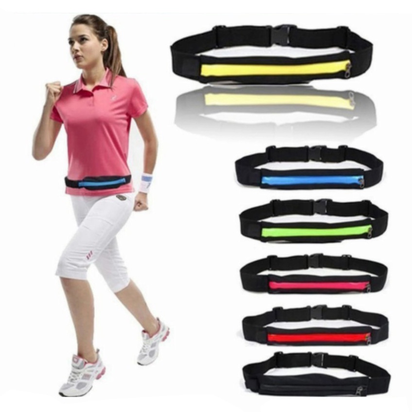 LJ-Double Pocket Running Belt, Tas Jogging Ikat Pinggang